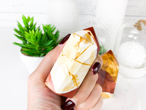 Mookaite Jasper Tower - Natural Polished Point Crystal for Energy Healing & Home Decor