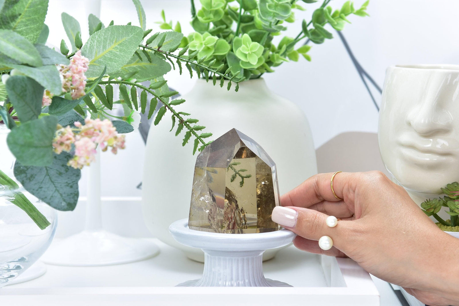 Smoky Quartz Polished Crystal Point: Natural Grounding Stone