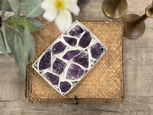 AAA Amethyst Crystal Clusters: Raw Geodes for Reiki Healing (8-12 Pieces)
