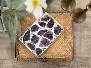 AAA Amethyst Crystal Clusters: Raw Geodes for Reiki Healing (8-12 Pieces)