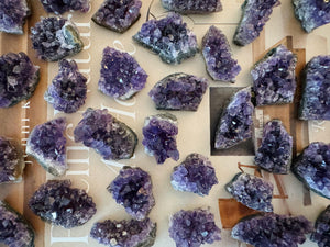AAA Amethyst Crystal Clusters: Raw Geodes for Reiki Healing (8-12 Pieces)