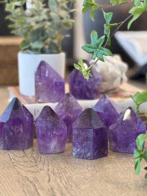 Natural Amethyst Points & Towers – Raw Healing Crystal for Energy, Meditation, and Home Decor