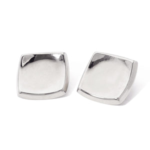 Minimalist Geometric Square Earrings | 18K Gold Plated Stainless Steel Studs | Modern Statement Jewelry