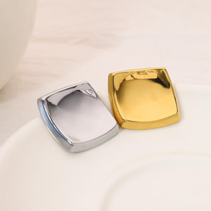 Minimalist Geometric Square Earrings | 18K Gold Plated Stainless Steel Studs | Modern Statement Jewelry