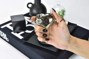 Pyrite Heart – Natural Fools Gold Crystal – Wealth and Protection Stone – Energy Healing and Gift