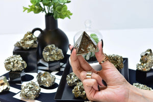 Pyrite Pyramid – Natural Fools Gold Crystal – Energy Protection and Wealth Stone – Healing and Manifestation
