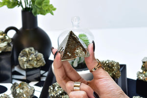 Pyrite Pyramid – Natural Fools Gold Crystal – Energy Protection and Wealth Stone – Healing and Manifestation