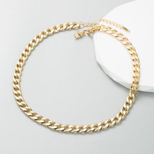 18K Gold Plated Cuban Chain Bracelet: Hypoallergenic Stainless Steel