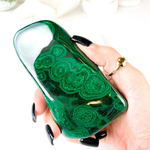 Polished Malachite Freeform: Natural Healing Crystal