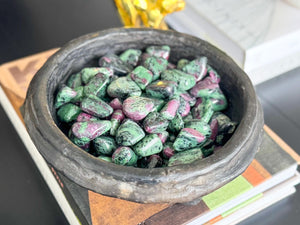 Ruby Zoisite Tumbled Stone – Natural Anyolite for Heart Chakra, Healing & Spiritual Growth