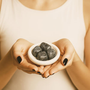 Larvikite Tumbled Stone – Protection & Grounding Crystal for Meditation, Energy Work and Spiritual Healing