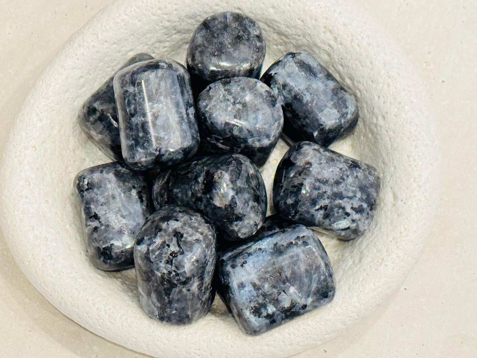 Larvikite Tumbled Stone – Protection & Grounding Crystal for Meditation, Energy Work and Spiritual Healing