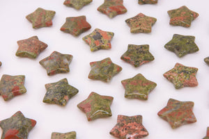 Unakite Crystal Star: Polished Pocket Stone for Heart Healing (30mm)