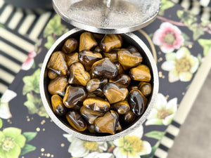 Tiger Eye Heart Crystal: Polished Pocket Stone for Courage