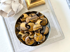 Tiger Eye Crescent Moon: Polished Pocket Stone for Confidence (30mm)