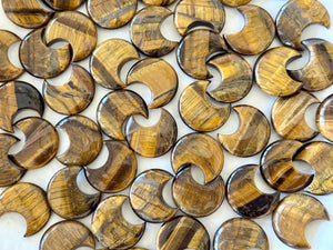 Tiger Eye Crescent Moon: Polished Pocket Stone for Confidence (30mm)