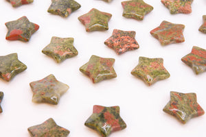 Unakite Crystal Star: Polished Pocket Stone for Heart Healing (30mm)