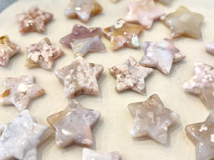 Flower Agate Star Crystal: Polished Pocket Stone for Emotional Growth