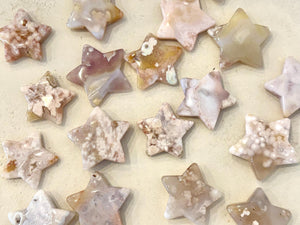 Flower Agate Star Crystal: Polished Pocket Stone for Emotional Growth