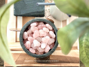 Rose Quartz Heart Crystal: 25mm Puffy Love Stone for Healing