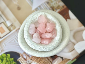 Rose Quartz Heart Crystal: 25mm Puffy Love Stone for Healing