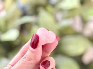 Rose Quartz Heart Crystal: 25mm Puffy Love Stone for Healing