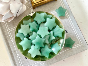 Green Aventurine Star – 30mm Crystal for Luck, Prosperity & Heart Healing