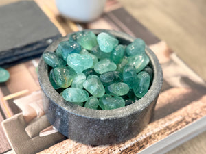 Green Fluorite Puffy Heart: Pocket Stone for Focus & Healing (25mm)