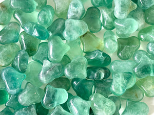 Green Fluorite Puffy Heart: Pocket Stone for Focus & Healing (25mm)