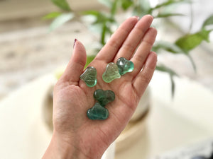 Green Fluorite Puffy Heart: Pocket Stone for Focus & Healing (25mm)