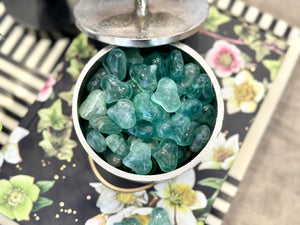 Green Fluorite Puffy Heart: Pocket Stone for Focus & Healing (25mm)