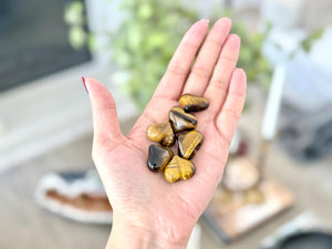 Tiger Eye Heart Crystal: Polished Pocket Stone for Courage