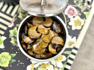 Tiger Eye Crescent Moon: Polished Pocket Stone for Confidence (30mm)