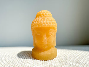 Orange Calcite Buddha Head – 5 cm – Positivity, Creativity & Confidence Boost