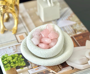 Rose Quartz Heart Crystal: 25mm Puffy Love Stone for Healing