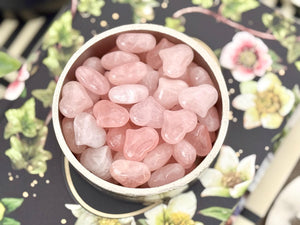 Rose Quartz Heart Crystal: 25mm Puffy Love Stone for Healing