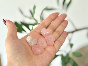 Rose Quartz Heart Crystal: 25mm Puffy Love Stone for Healing