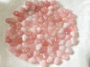 Rose Quartz Heart Crystal: 25mm Puffy Love Stone for Healing
