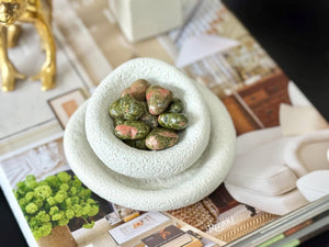 Unakite Puffy Heart Crystal – Heart Chakra Stone for Emotional Healing, Balance & Inner Growth