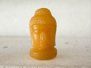 Orange Calcite Buddha Head – 5 cm – Positivity, Creativity & Confidence Boost