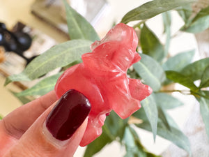 Strawberry Quartz Elephant | 2 Inch Crystal Carving for Love, Joy & Emotional Healing