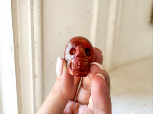 Red Jasper Skull | 2 Inch Crystal Carving for Strength, Grounding & Protection
