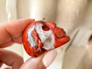 Red Jasper Skull | 2 Inch Crystal Carving for Strength, Grounding & Protection