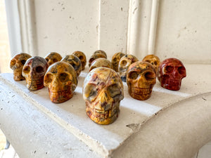 Crazy Lace Agate Skull | 2 Inch Crystal Carving for Joy, Focus & Inner Strength
