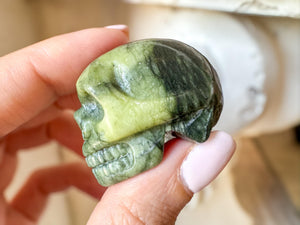 Green Serpentine Skull | 2 Inch Crystal for Healing, Kundalini & Protection