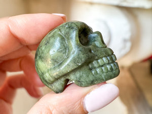 Green Serpentine Skull | 2 Inch Crystal for Healing, Kundalini & Protection