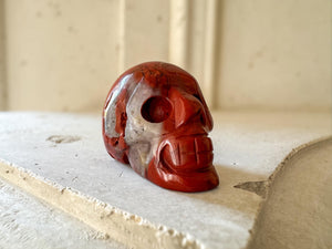 Red Jasper Skull | 2 Inch Crystal Carving for Strength, Grounding & Protection