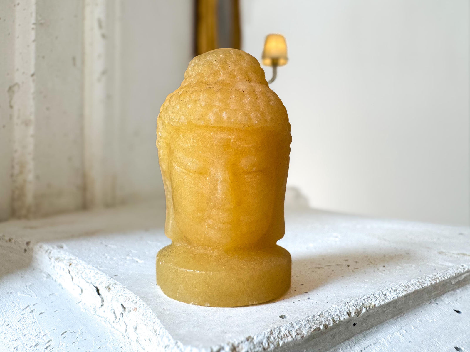 Orange Calcite Buddha Head – 5 cm – Positivity, Creativity & Confidence Boost