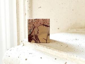 Moroccan Picture Jasper Cube: Atlas Mountain Crystal Decor, Root Chakra Stone