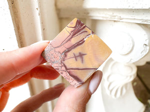 Moroccan Picture Jasper Cube: Atlas Mountain Crystal Decor, Root Chakra Stone